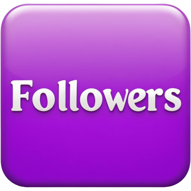 "Followers" word in plum color lettering, girly bold font emoji