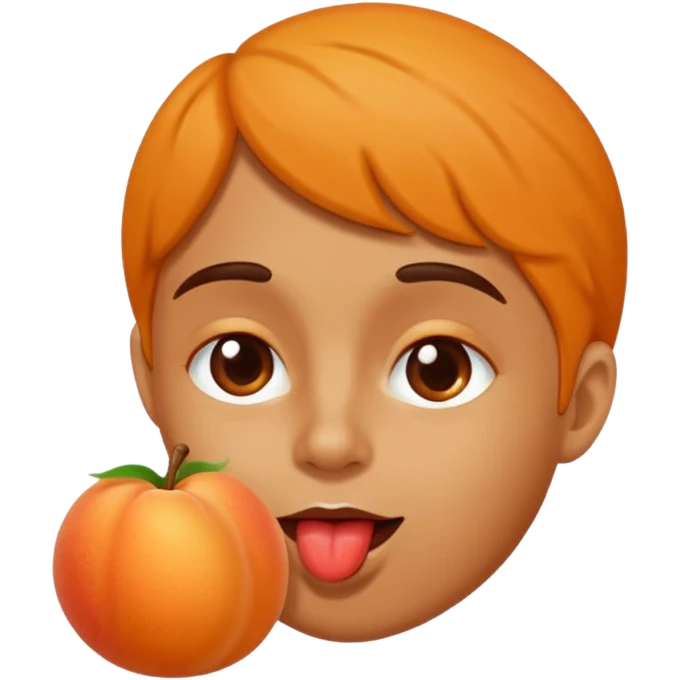 une bouche qui leche un abricot emoji