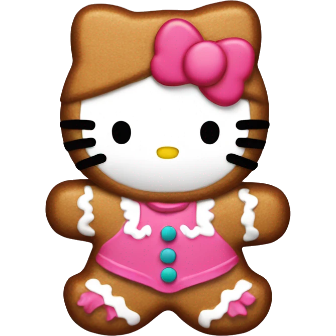 Hello kitty as a gingerbread  emoji