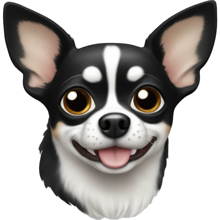 Black and white chihuahua  emoji