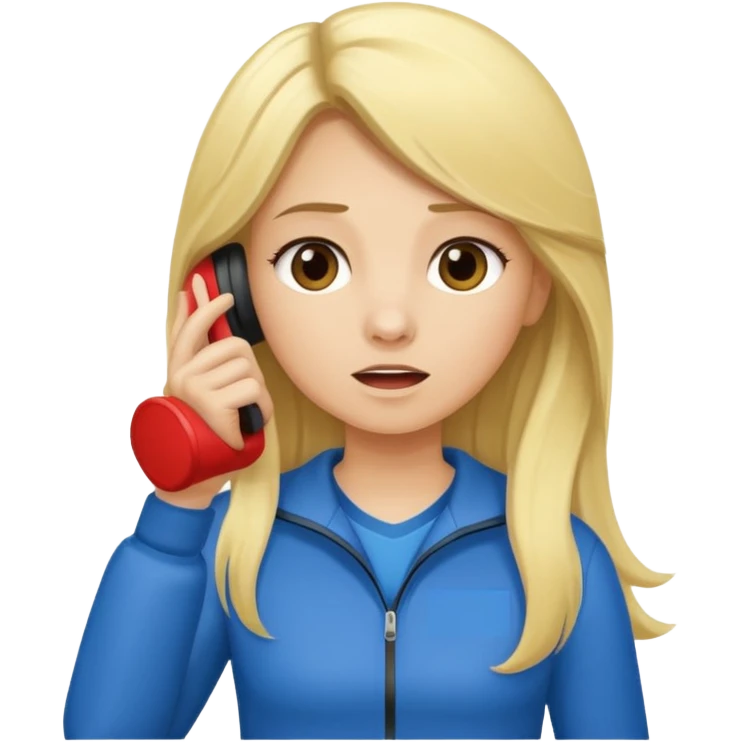 blonde cartoon girl long hair sports coach calling for a time out emoji