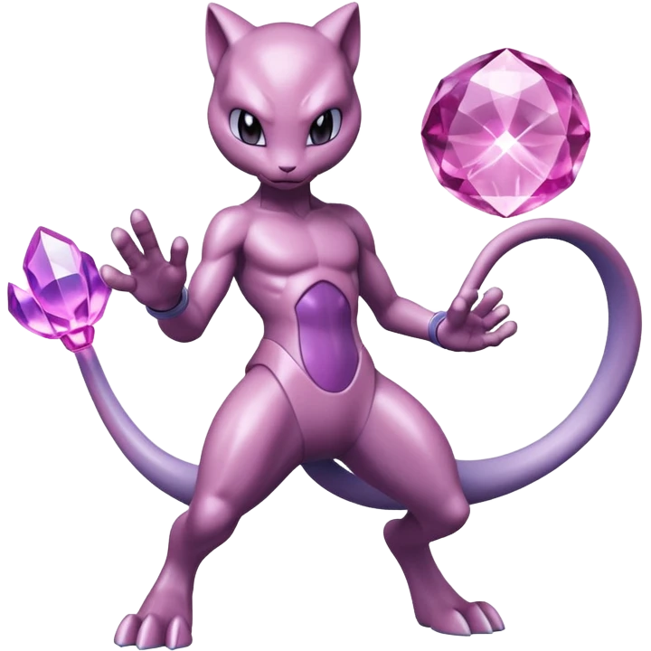 Pokemon legendary purple and pink crystal mewtwo emoji