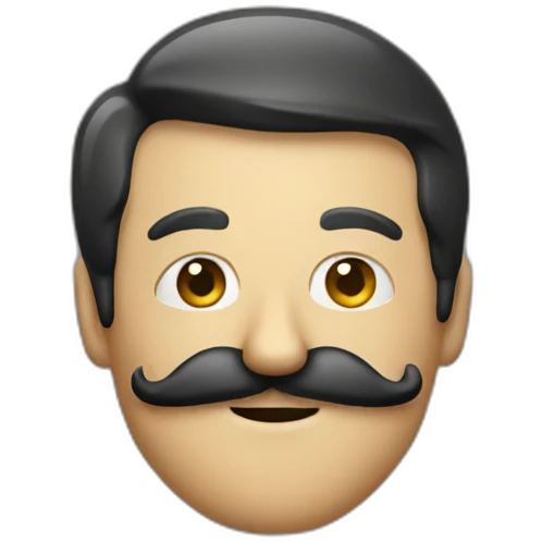 Man with moustache made out money emoji