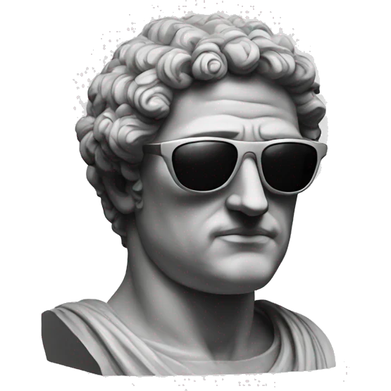 greek sculpture wearing sunglasses emoji
