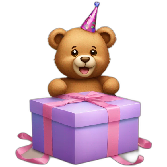 Teddy bear wishing happy birthday emoji