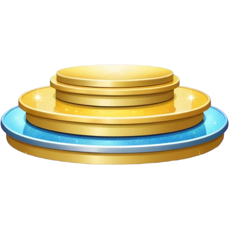 A spotlight-lit platform with glittery floor decorations. emoji