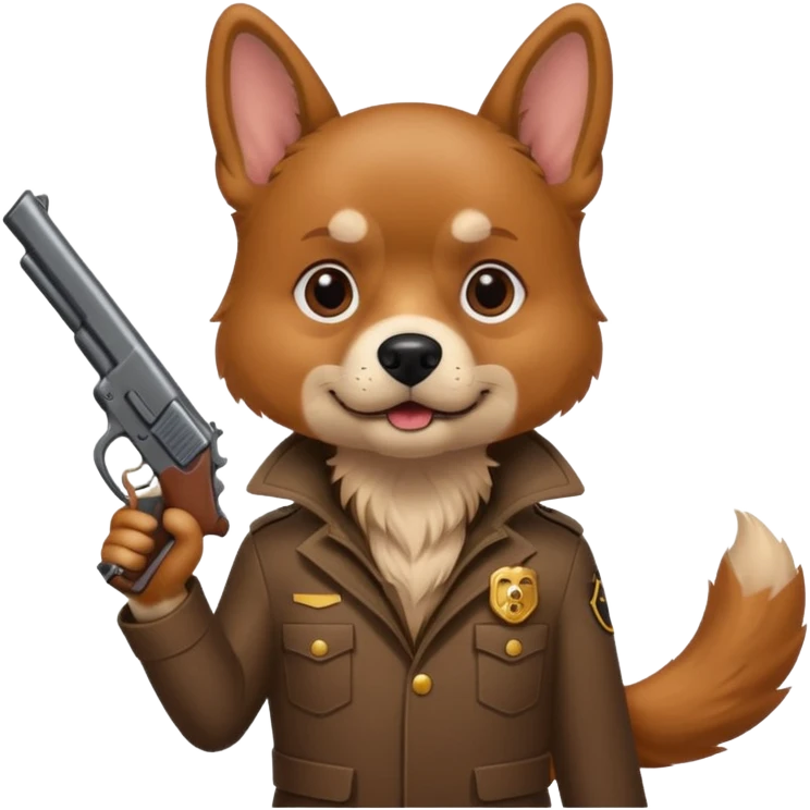 Dog holding a gun  emoji