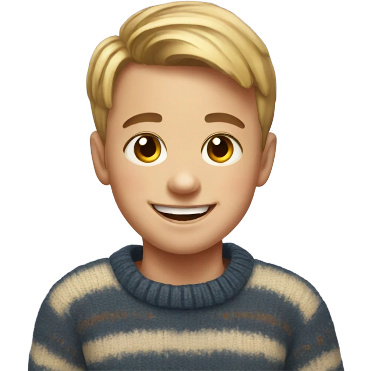 smiling boy in sweater portrait emoji