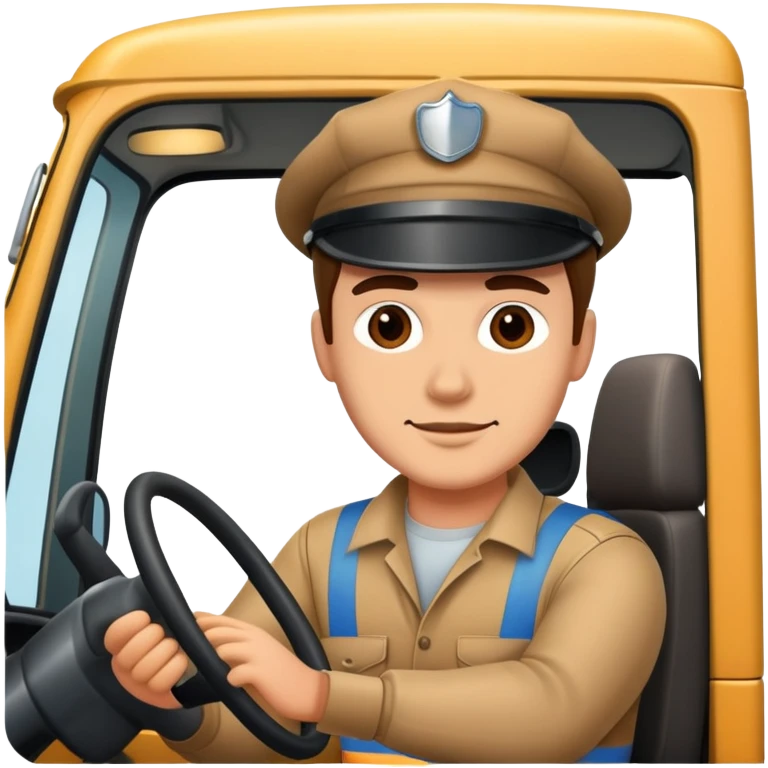 truck driver behind the wheel emoji