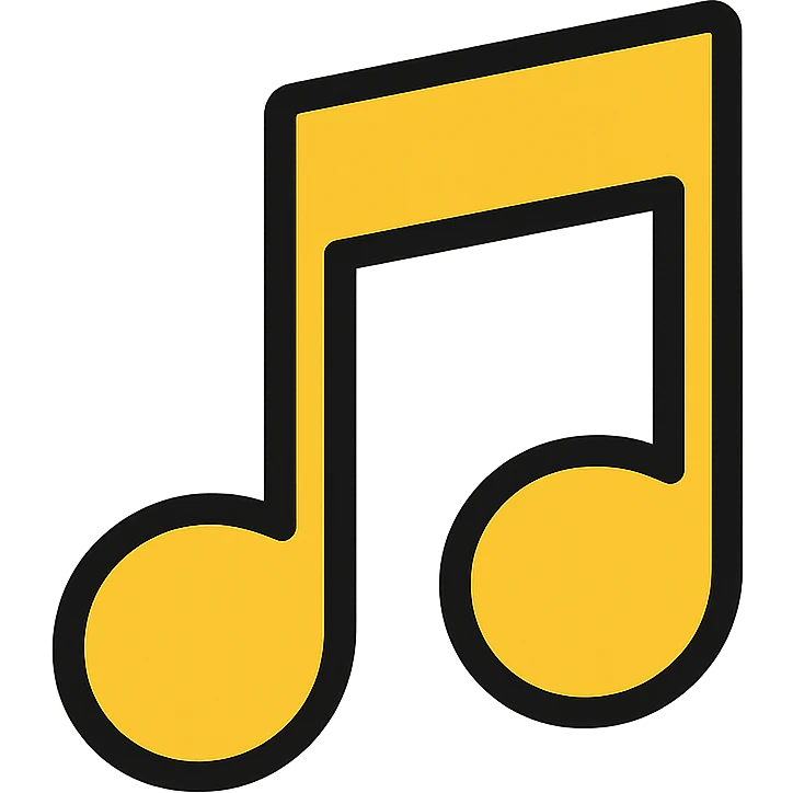 gold and black outlined icon for Music emoji