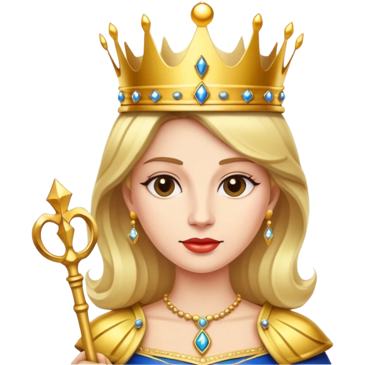 royal queen with crown and scepter emoji