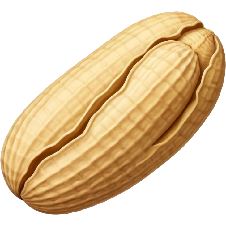 one whole peanut in rough beige textured shells emoji