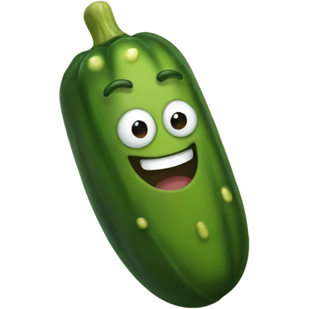 Smiling pickle emoji