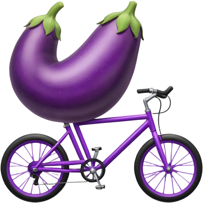 a eggplant riding a bike  emoji