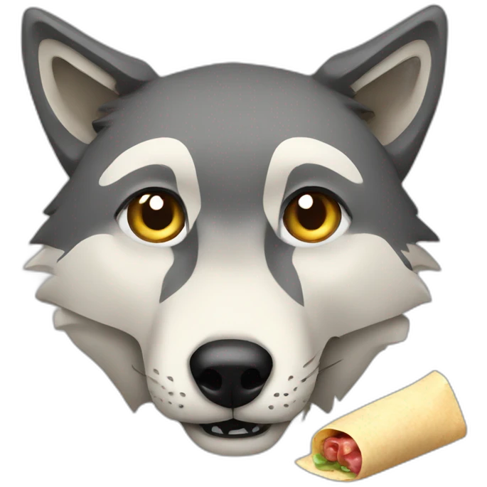 Wolf eating wrap emoji