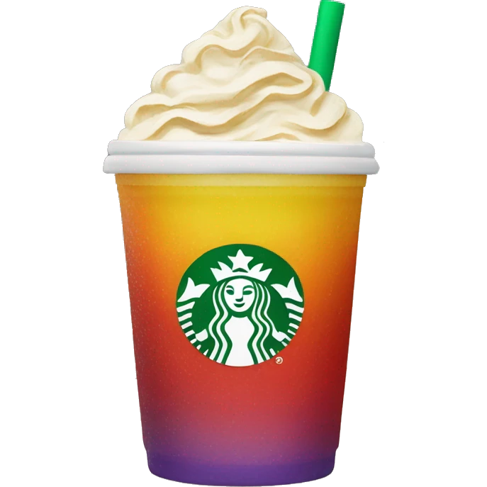 Rainbow starbucks drink emoji