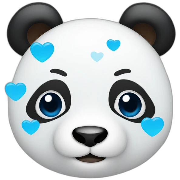 panda with blue hearts emoji