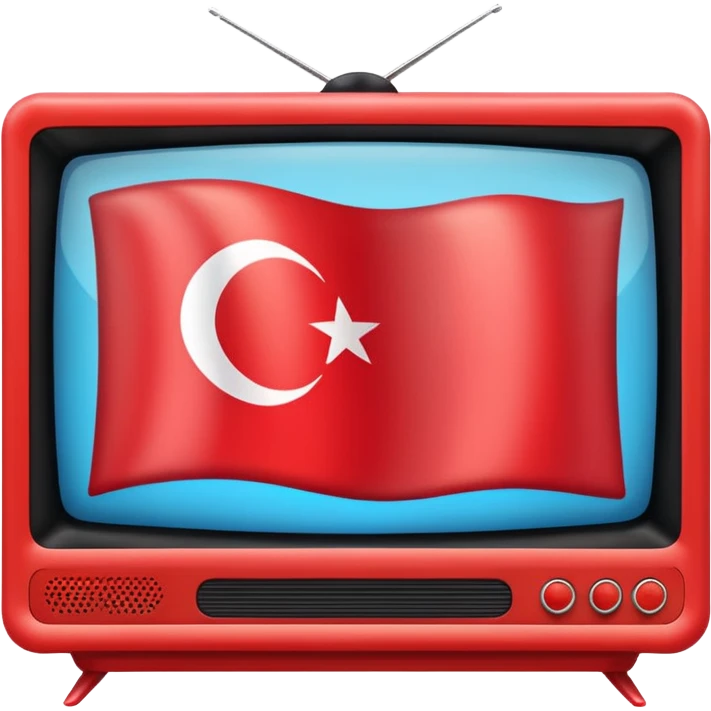 TV screen with the Turkish flag inside emoji