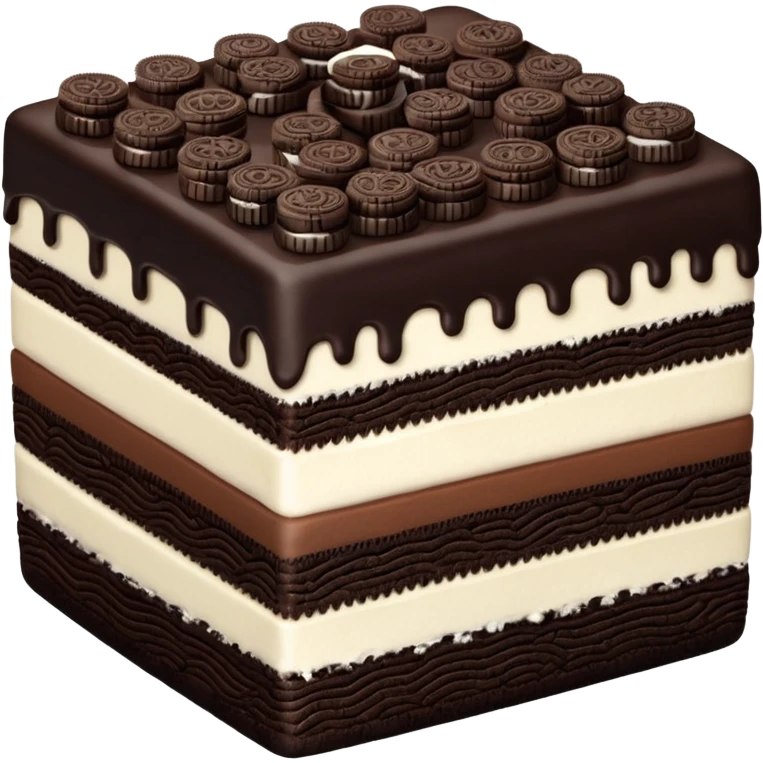 oreo cake square shape slim layer emoji