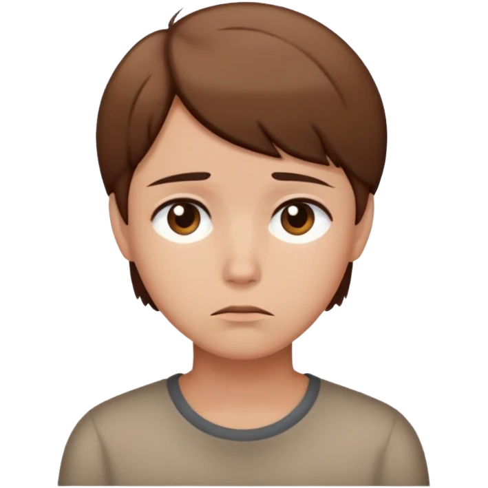 sad person with brown short hair emoji