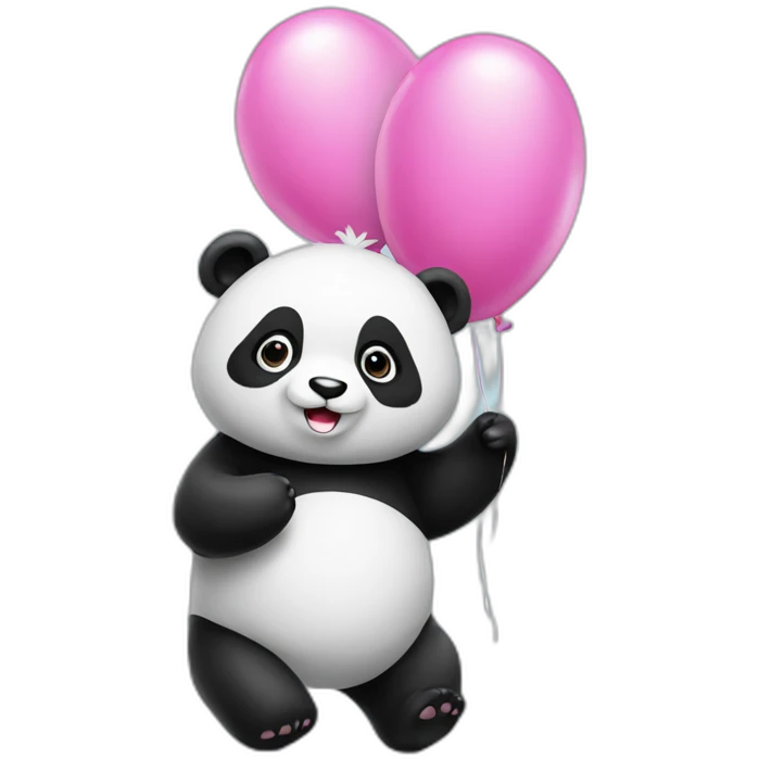 Panda with 10 pink balloon emoji
