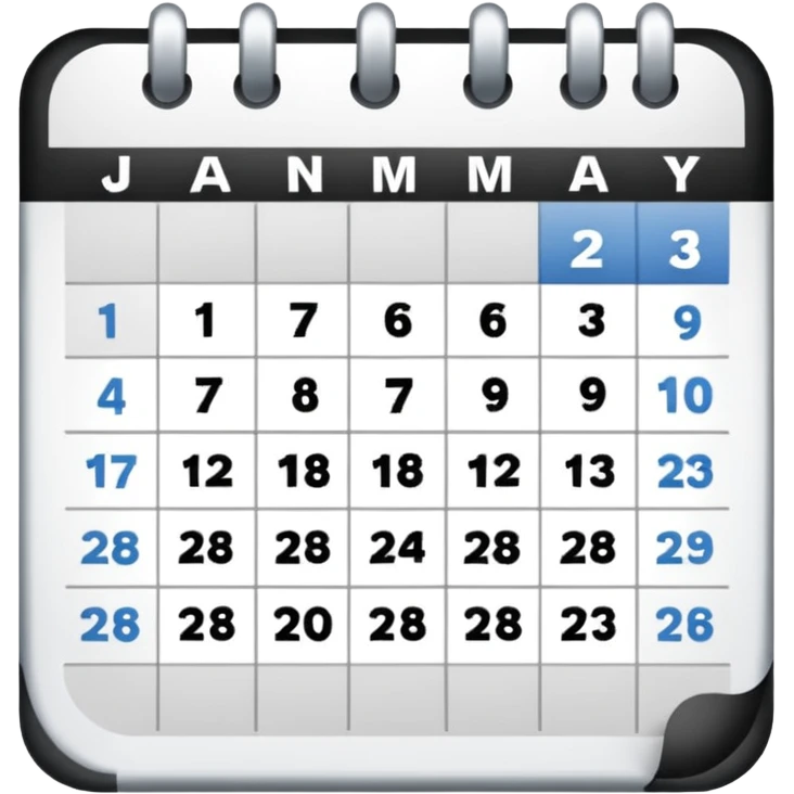 calendar page january 23 emoji