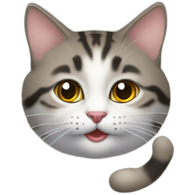 Soris dans la bouche d'un chat emoji