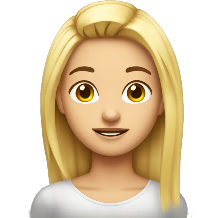 chica rubia pelo largo ceja fina emoji