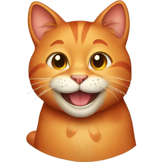 red cat smiling emoji