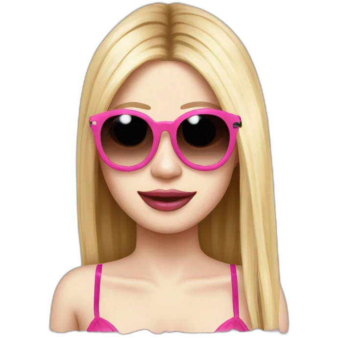 Avril Lavigne bikini rose emoji