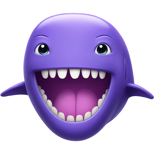 purple whale front with open mouth emoji
