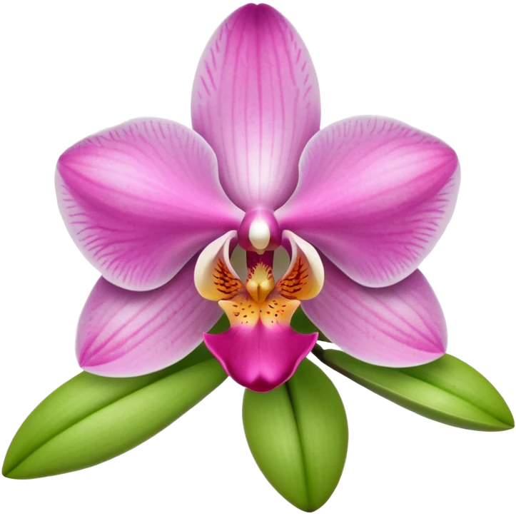 green and pink orchid emoji