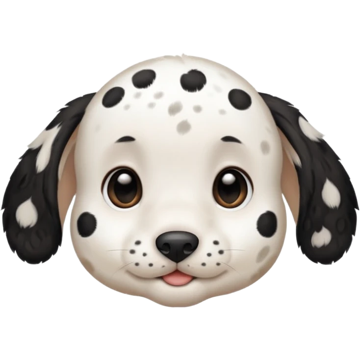 white baby Dalmatian only face emoji