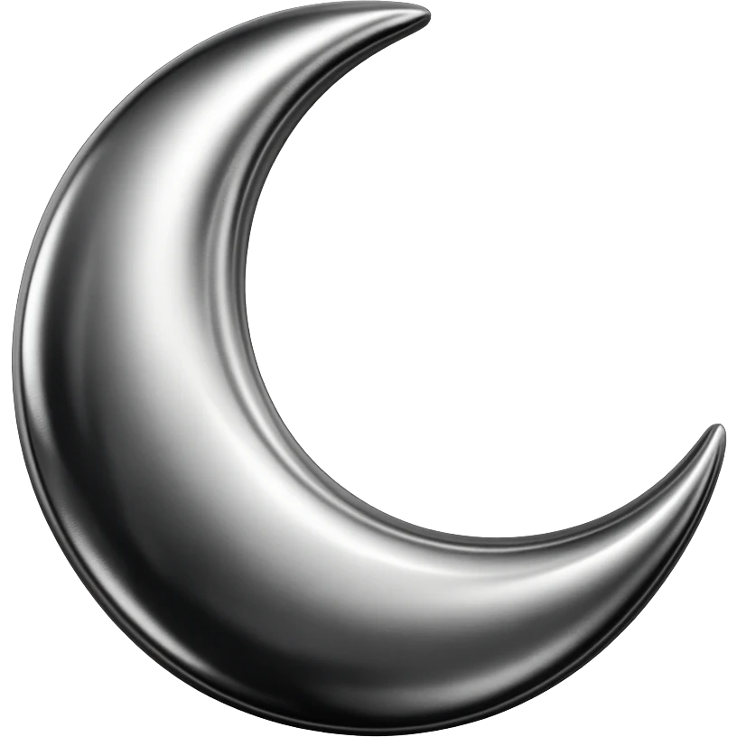 chrome style icon of a moon emoji