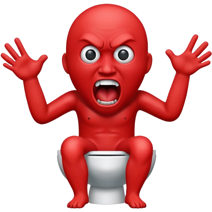 Red man screaming Skibidi Toilet emoji