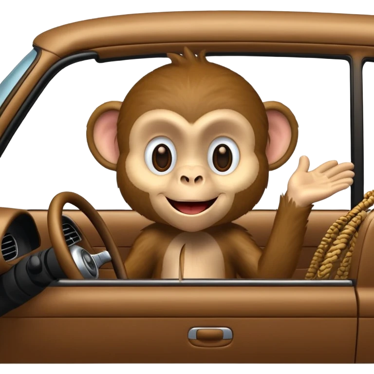 Monkey in car emoji