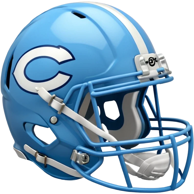 College football player helmet in  Carolina Blue color  emoji