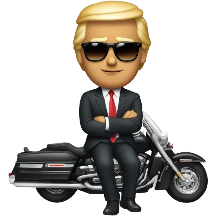 Trump riding in low rider emoji