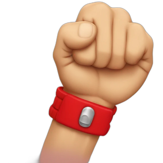 Fist with red bracelet emoji