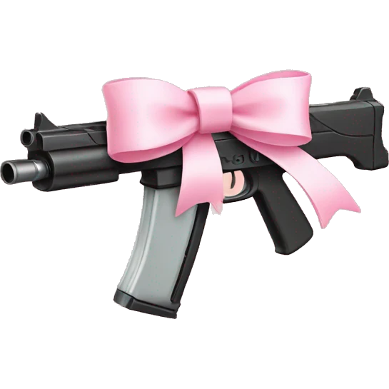 Gun with a light pink bow emoji
