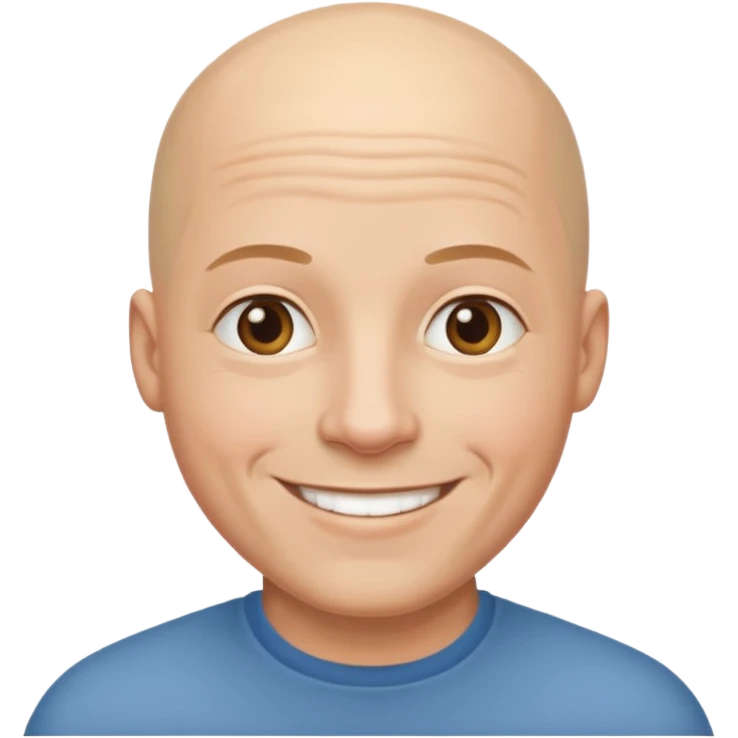 a bald made looking hopeful emoji