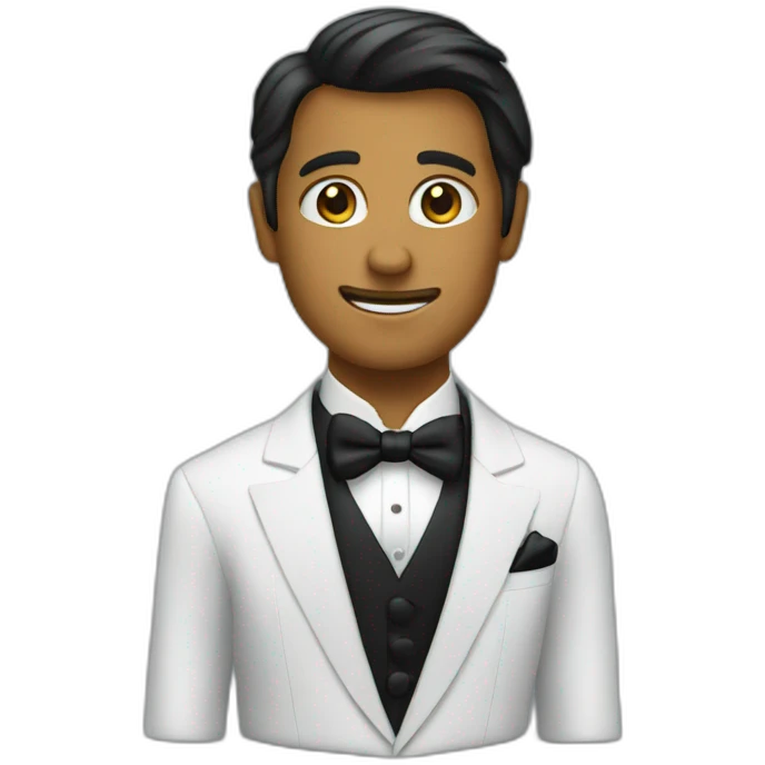 T in a tuxedo emoji