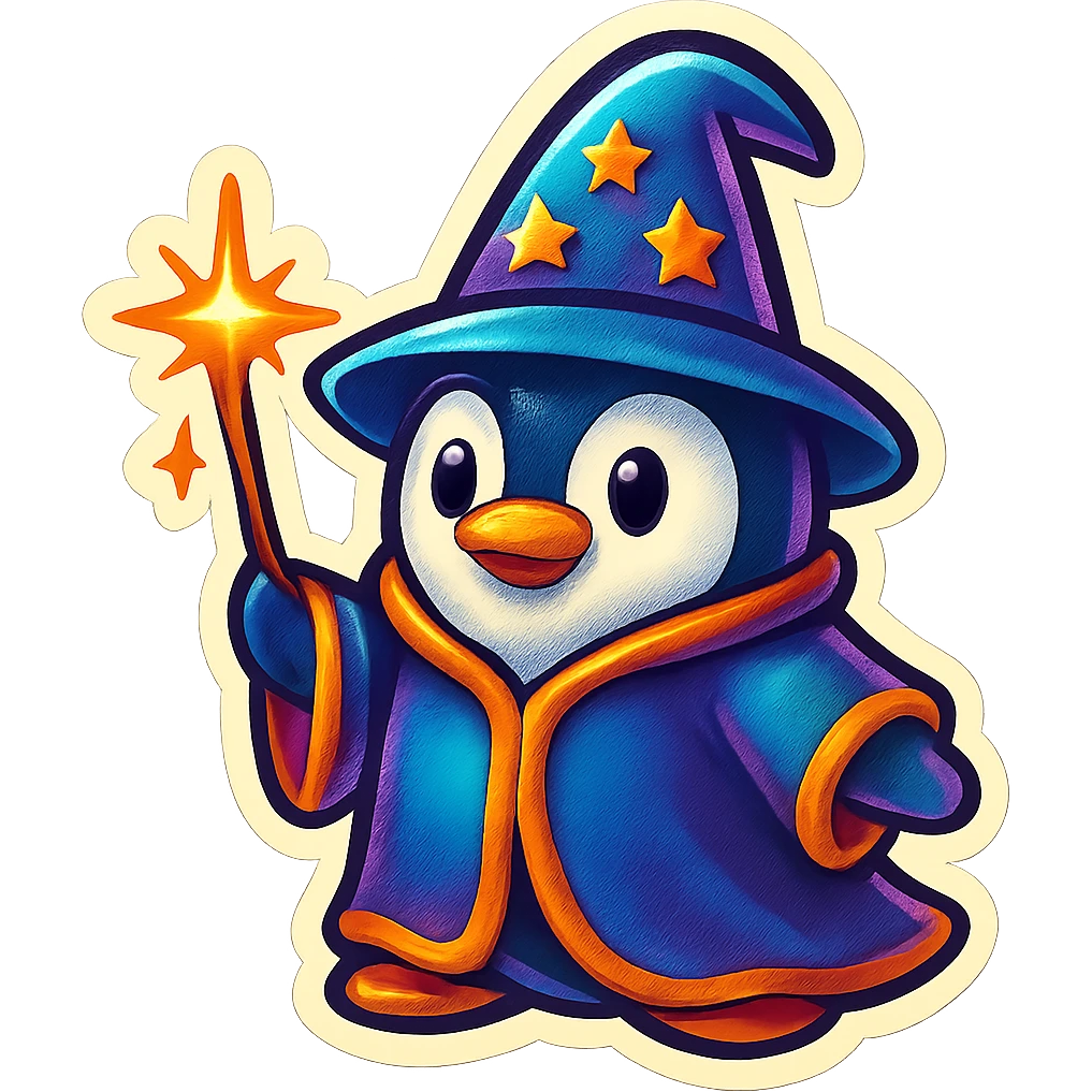 Penguin Wizard emoji