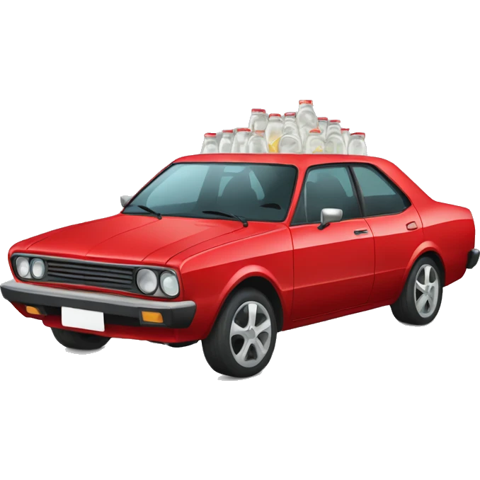red toyota corolla and vodka emoji