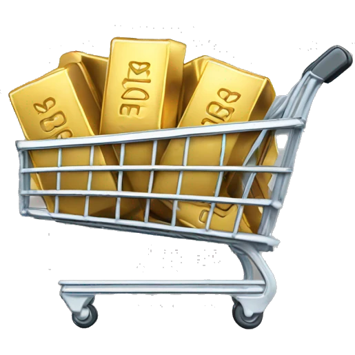 Loaded Shopping Cart with gold bars emoji