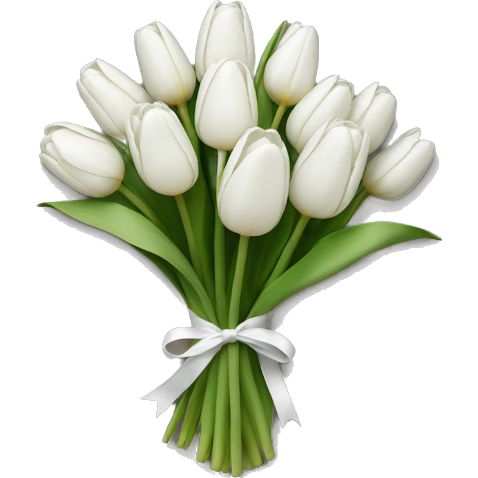 white tulip bouquet  emoji