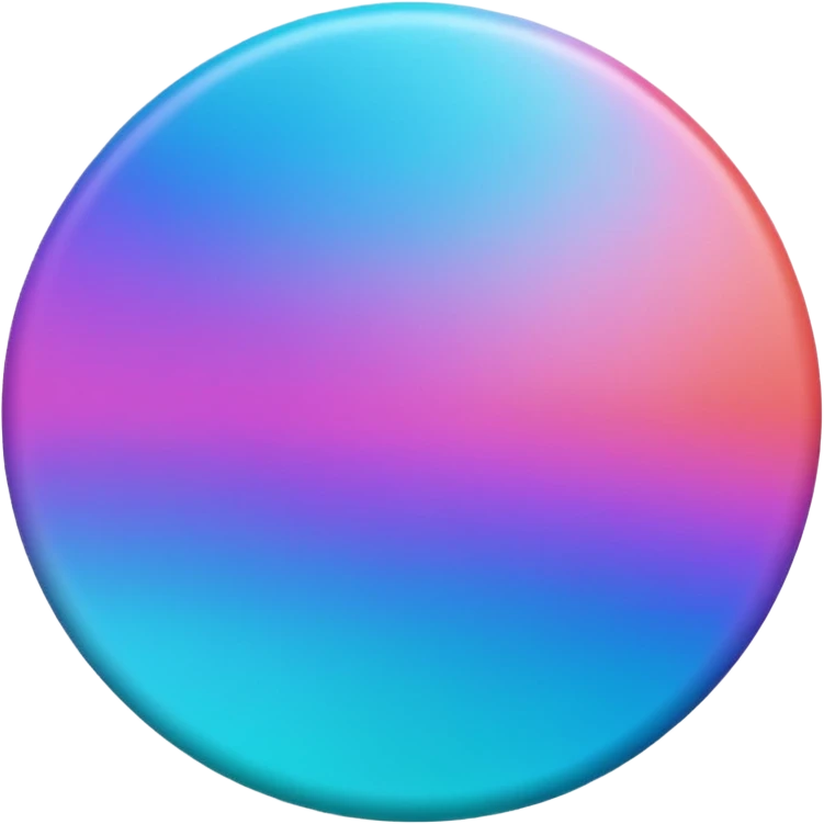 Credit coin in gradient of turquoise, blue, pink, purple, and coral as the main surface 3d emoji