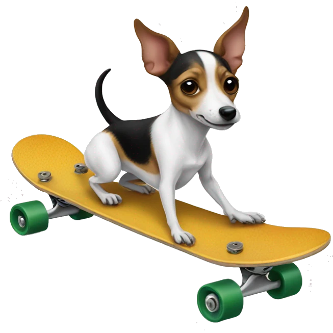 Rat terrier on a skateboard  emoji