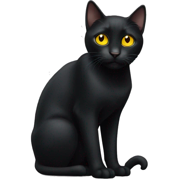 black cat with yellow eyes emoji