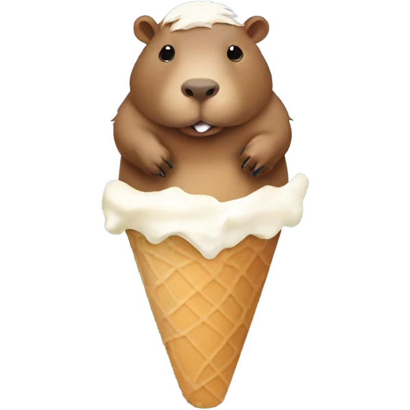 Capybara eating ice cream emoji